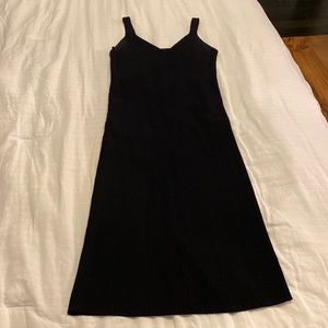 Guess Black Ribbed Sleeveless Midi Dress